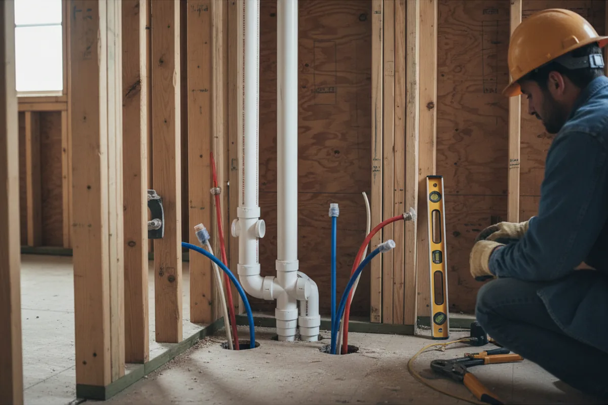 Drain and supply rough-in during Leak Detection in Chino Valley