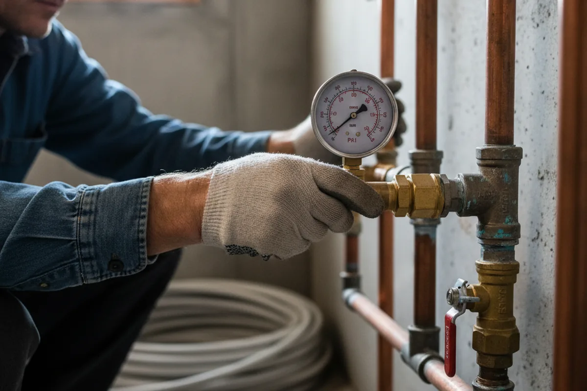 Pressure testing a repaired line during Water Line Repair in Chino Valley